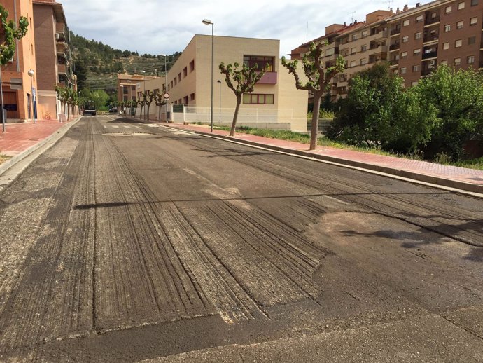 Reparación de la calle Andrés Vives de Alcañiz.