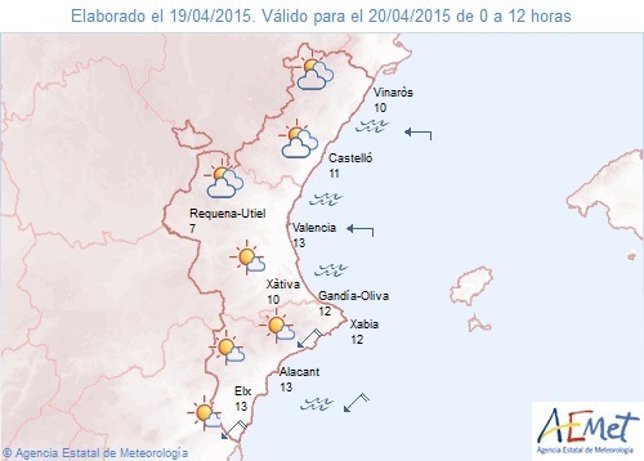 Predicción para este lunes