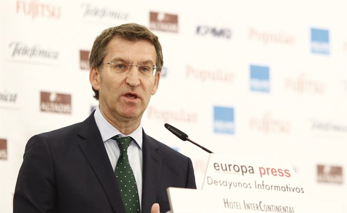 Alberto Núñez Feijóo en los desayunos de Europa Press