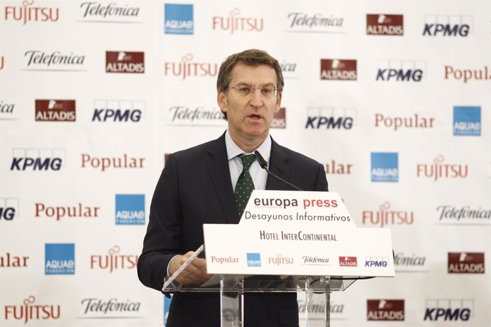 Alberto Núñez Feijóo en los desayunos de Europa Press