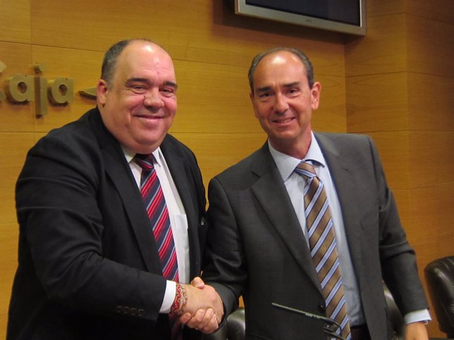 Roberto Fernández (Ayuntamiento)  y José Ignacio Oto (Ibercaja)