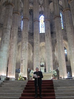 El cardenal Lluís Martínez Sistach en Santa Maria del Mar