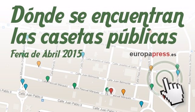 Plano del recinto de la Feria de Abril de Sevilla y las casetas públicas