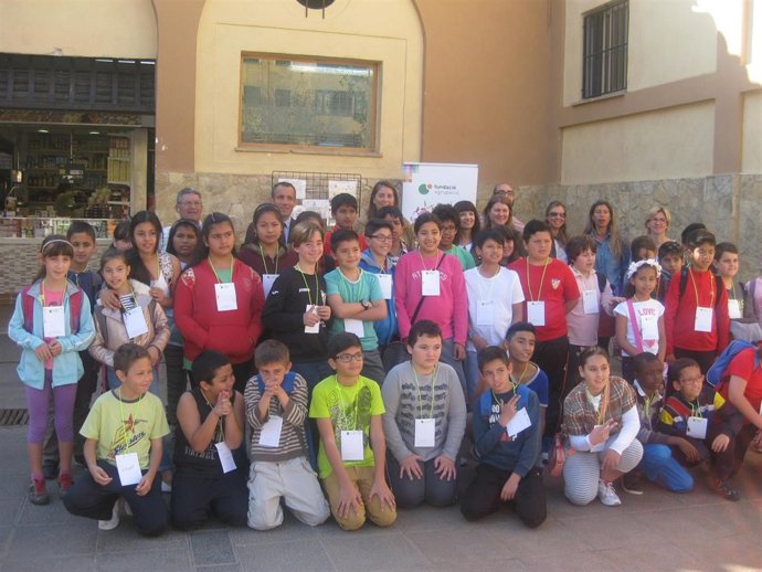 Escolares tras una gincana