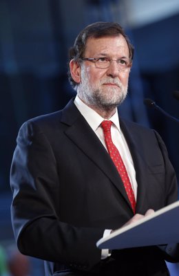 Mariano Rajoy durante su intervención en el acto del PP en Murcia