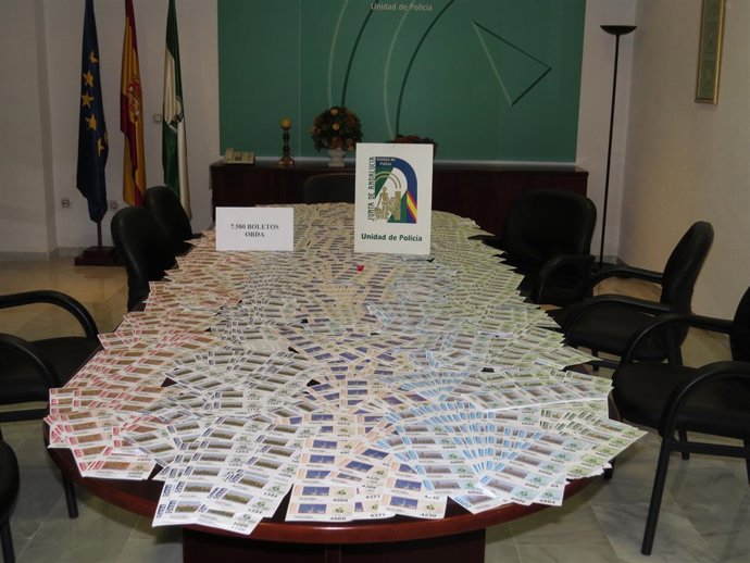 Lotería incautada en la operación