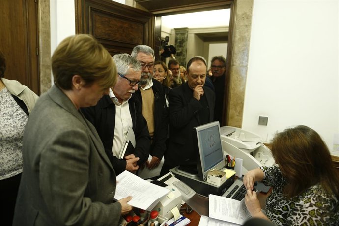 Ignacio Fernández Toxo y Cándido Méndez en el Congreso