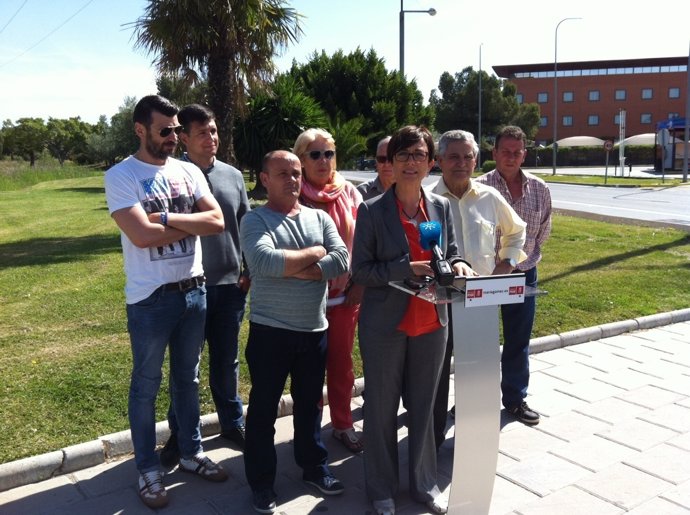 María Gámez, candidata del PSOE a la Alcaldía de Málaga, en Campanillas