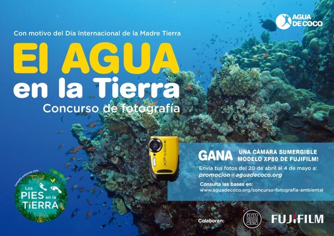 Cartel concurso de fotografía 'El agua en la Tierra' de Agua de Coco