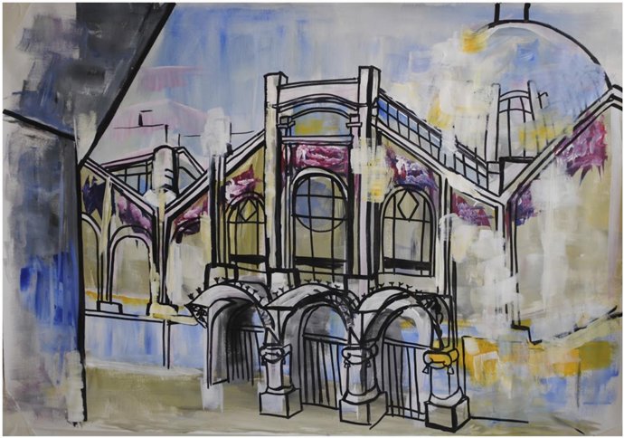 Obra de Clara Cabrera en la exposición sobre el Mercado Central