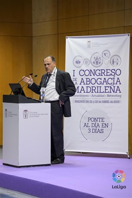Javier Tebas, presidente de la LFP en un congreso de abogados