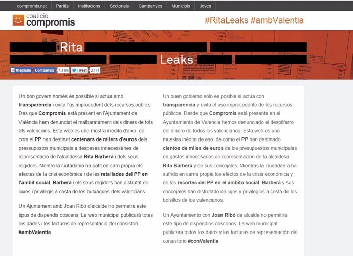 Facturas publicadas en #RitaLeaks