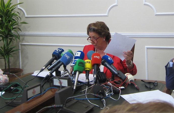 Rita Barberá en la rueda de prensa