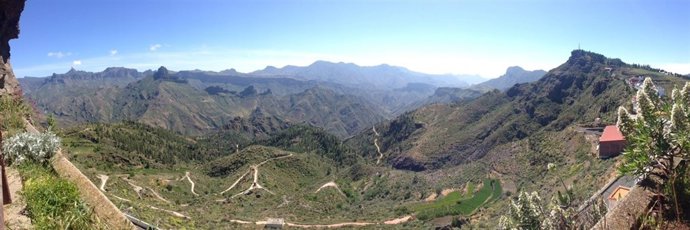 El campo grancanario visto desde el mirador de Artenara