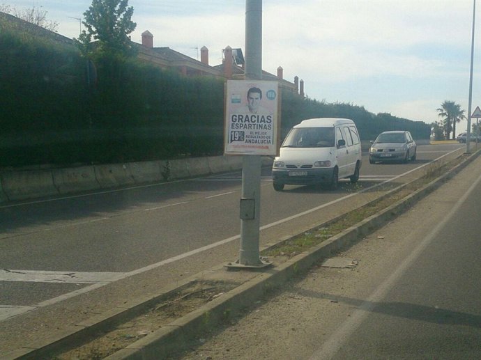 Carteles de Ciudadanos en Espartinas