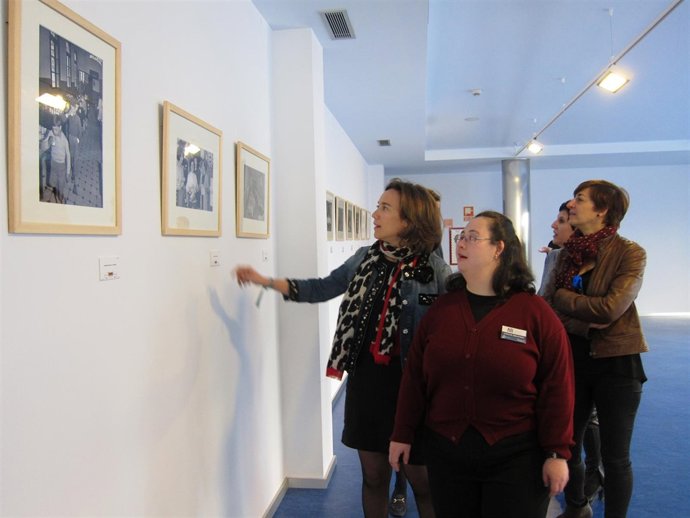 Gamarra, durante la visita a la exposición