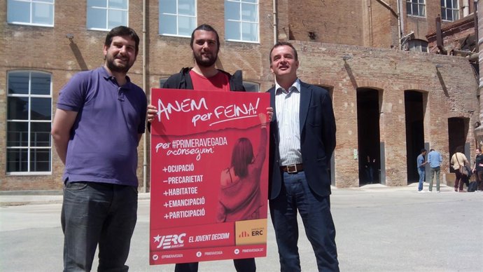 Jordi Castellana, Marc Laporte (JERC) i Alfred Bosch (ERC).