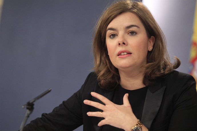 Soraya Saez de Santamaría tras el Consejo de Ministros