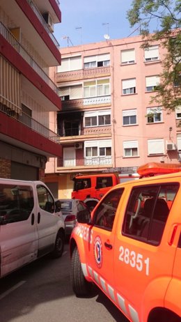 Incendio en un segundo piso de una vivienda en Paiporta