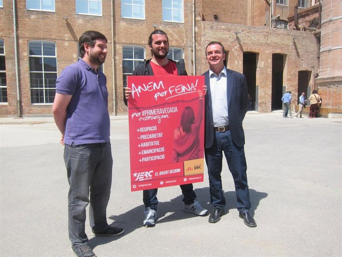 Jordi Castellana, Marc Laporte (JERC)  y Alfred Bosch (ERC).