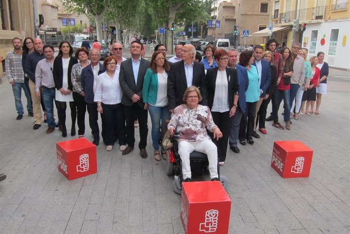 Miembros de la candidatura socialista al Ayuntamiento de Murcia