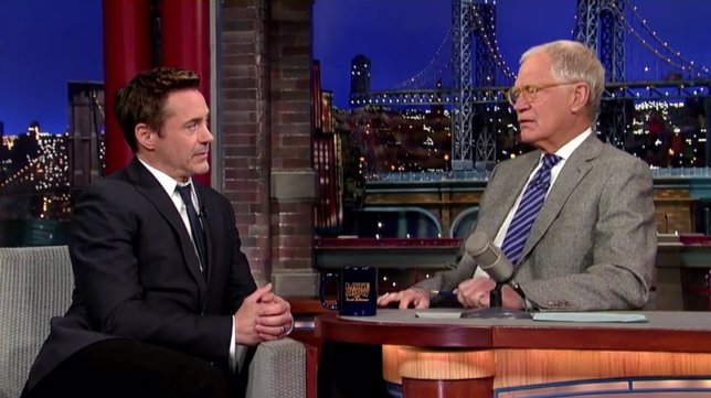 Robert Downey Jr. En el programa nocturno de David Letterman