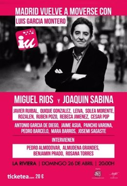 Cartel del concierto en apoyo a Luis García Montero