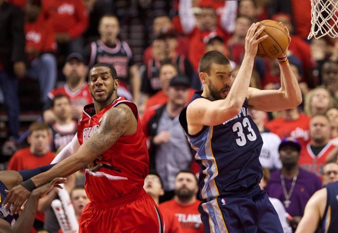 Marc Gasol NBA Playoffs Memphis Grizzlies Portland Trail Blazers