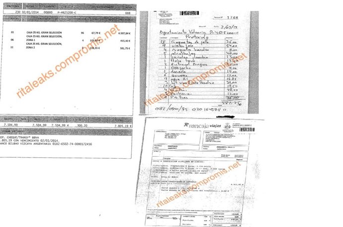 Ejemplo de las facturas publicadas en la web 'Ritaleaks'