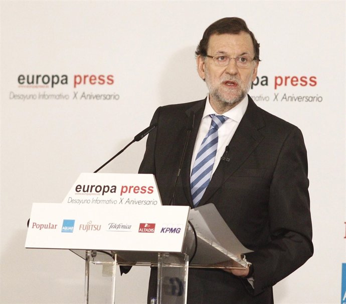 Mariano Rajoy en los Desayunos de Europa Press