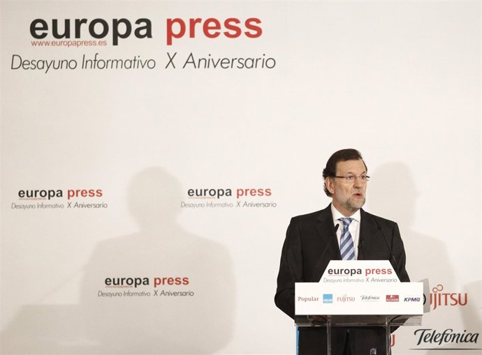 Mariano Rajoy en los Desayunos de Europa Press