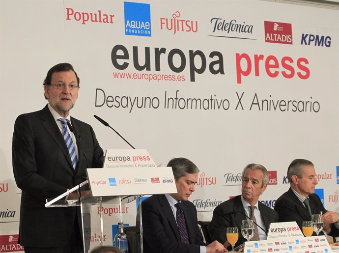 Mariano Rajoy en los Desayunos de Europa Press