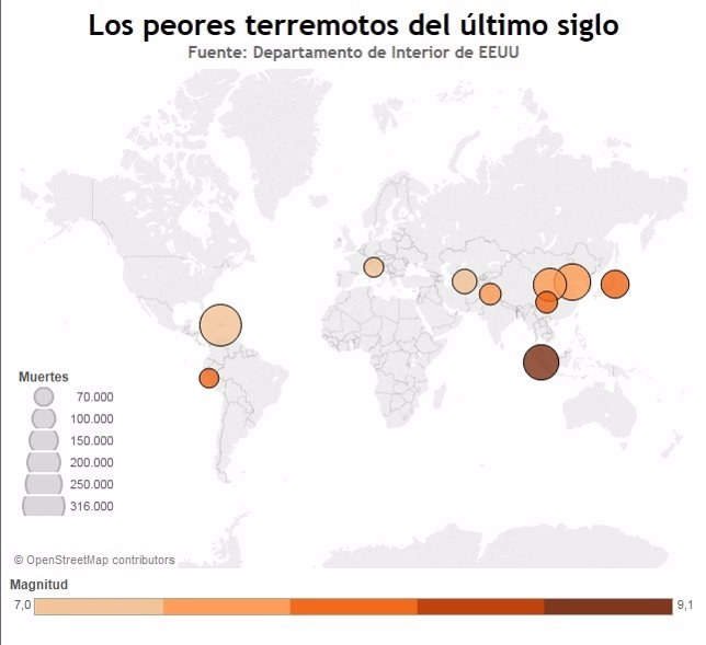 Los peores terremotos del último siglo