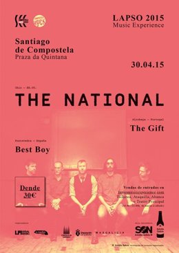 Cartel del 'Lapso 2015', que el 30 de abril trae a The National a Santiago