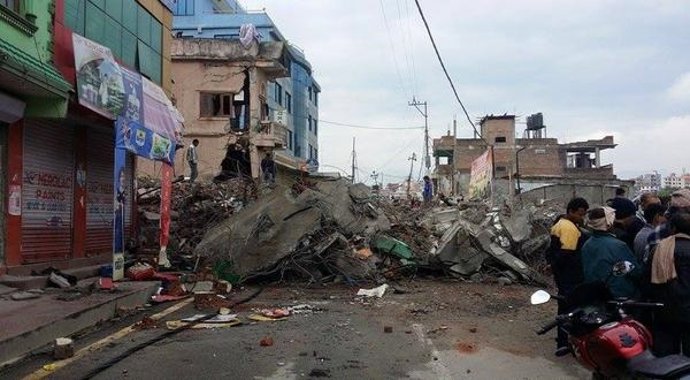 Carretera bloqueada en Nepal