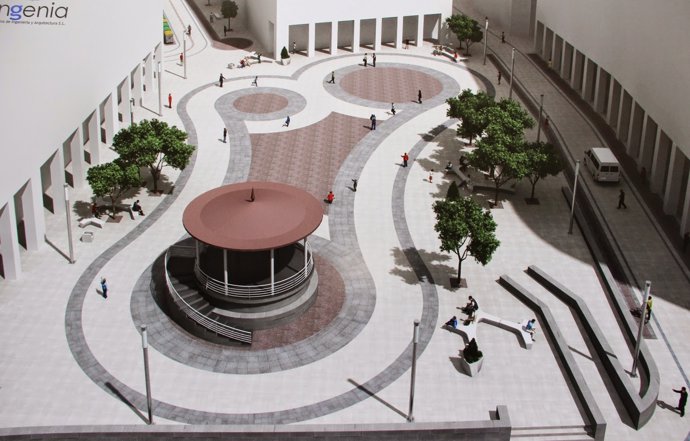 Infografía de la Plaza Mayor de Torrelavega