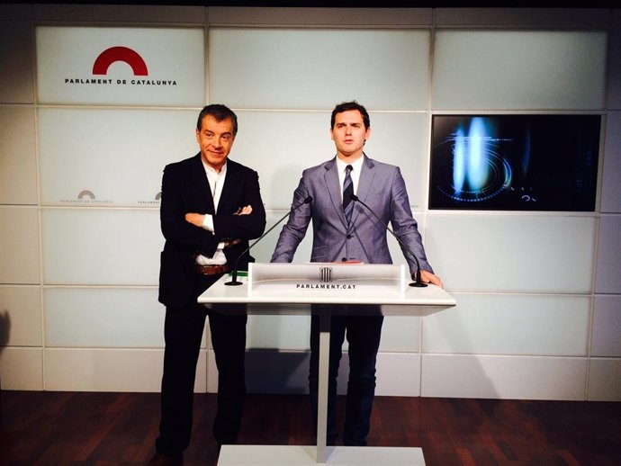 Stavos Theodorakis (To Potami) y Albert Rivera (C's)