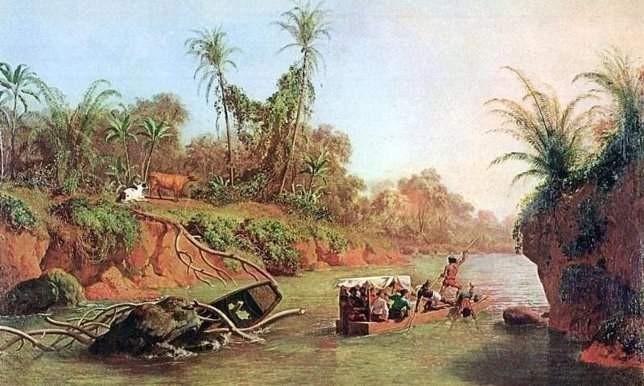 Pintura El Istmo de Panamá en la altura del río Chagres