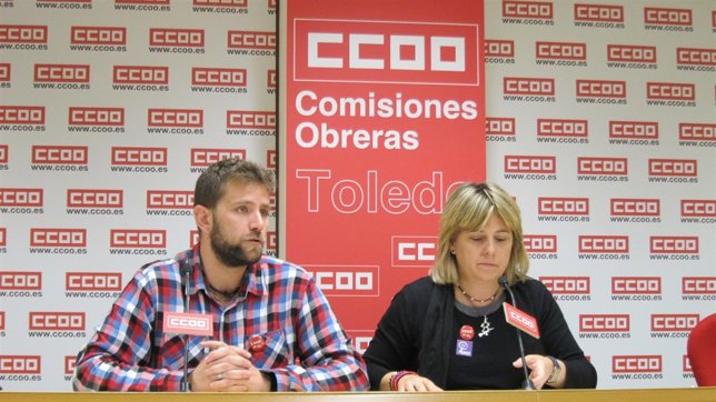 Los responsables de CCOO en rueda de prensa