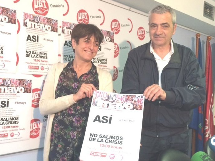 María Jesús Cedrún y Carlos Sánchez presentan manifestación del Primero de Mayo