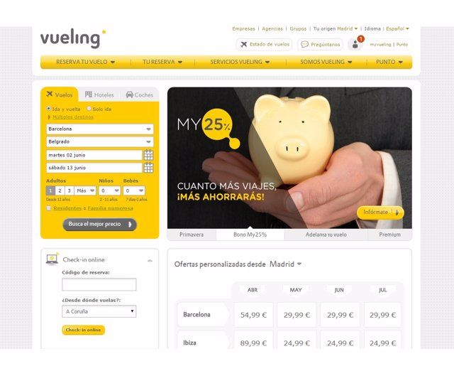 Vueling ofertará en verano vuelos directos BarcelonaBelgrado