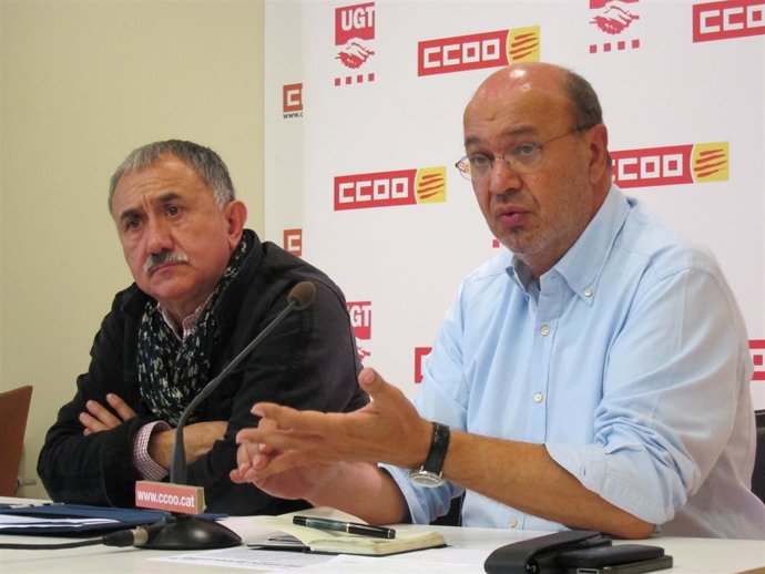 J.M.Álvarez (UGT) y J.C.Gallego (CC.OO.)