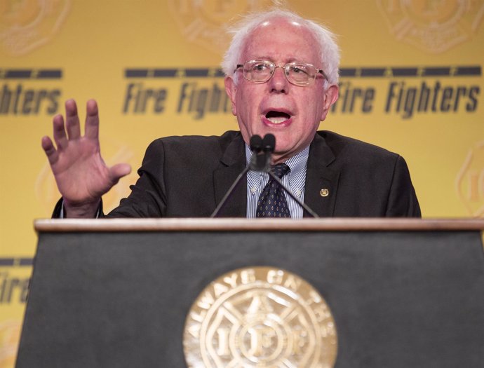 Senator Bernie Sanders (I-VT) addresses the International Association of Firefig