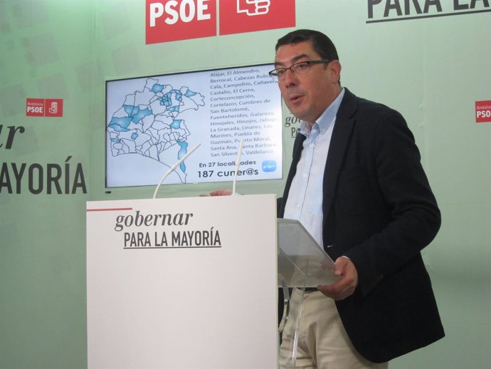 El secretario de Política Municipal del PSOE de Huelva, Manuel Domínguez. 