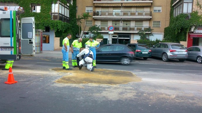 Reparaciones en la calle Santa Fe.