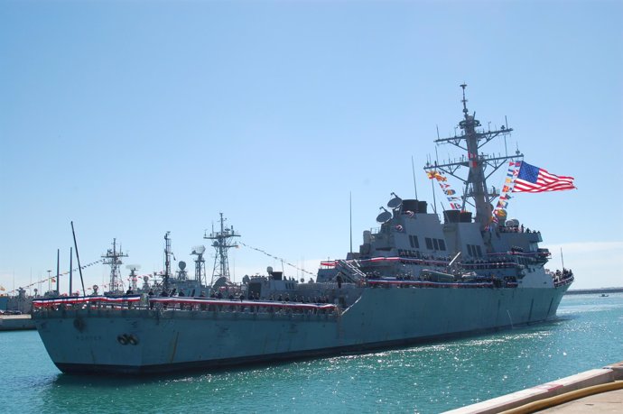 El 'USS Porter' llegando a la Base Naval de Rota 