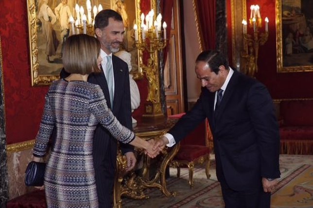 Saludo de los Reyes al presidente de Egipto, Abdel Fattah Al-Sisi