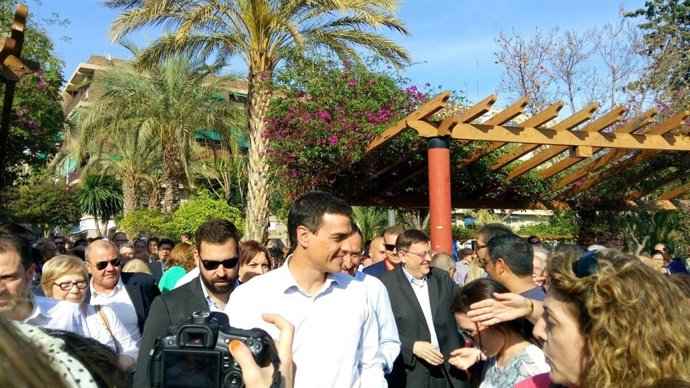 El secretario general del PSOE, Pedro Sánchez, en Alicante.