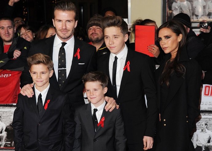 LONDON, UNITED KINGDOM - DECEMBER 01: Romeo Beckham, David Beckham, Cruz Beckham