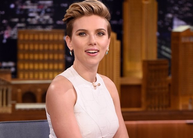 NEW YORK, NY - APRIL 30:  Scarlett Johansson visits